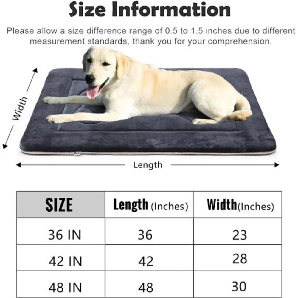 Dog Bed Soft Dog Crate Pad Mat for Medium/Large Dogs 36 in Non-Slip Bottom